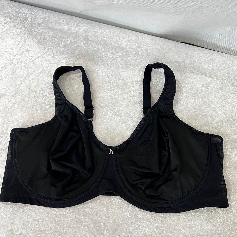 Breezies Underwire Full Coverage Bra Black Plus Size 46DDD